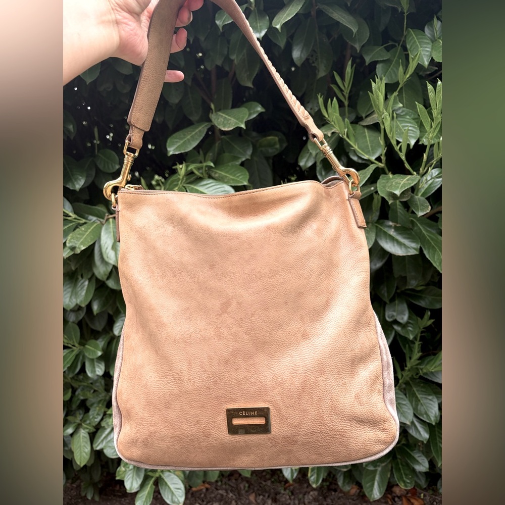 Celine leather shoulder hobo bag purse READ DESCRIPTION
